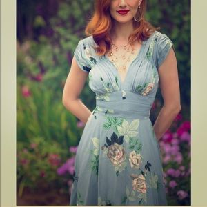 COPY - Trashy Diva 1940’s Dress French Blue Rose